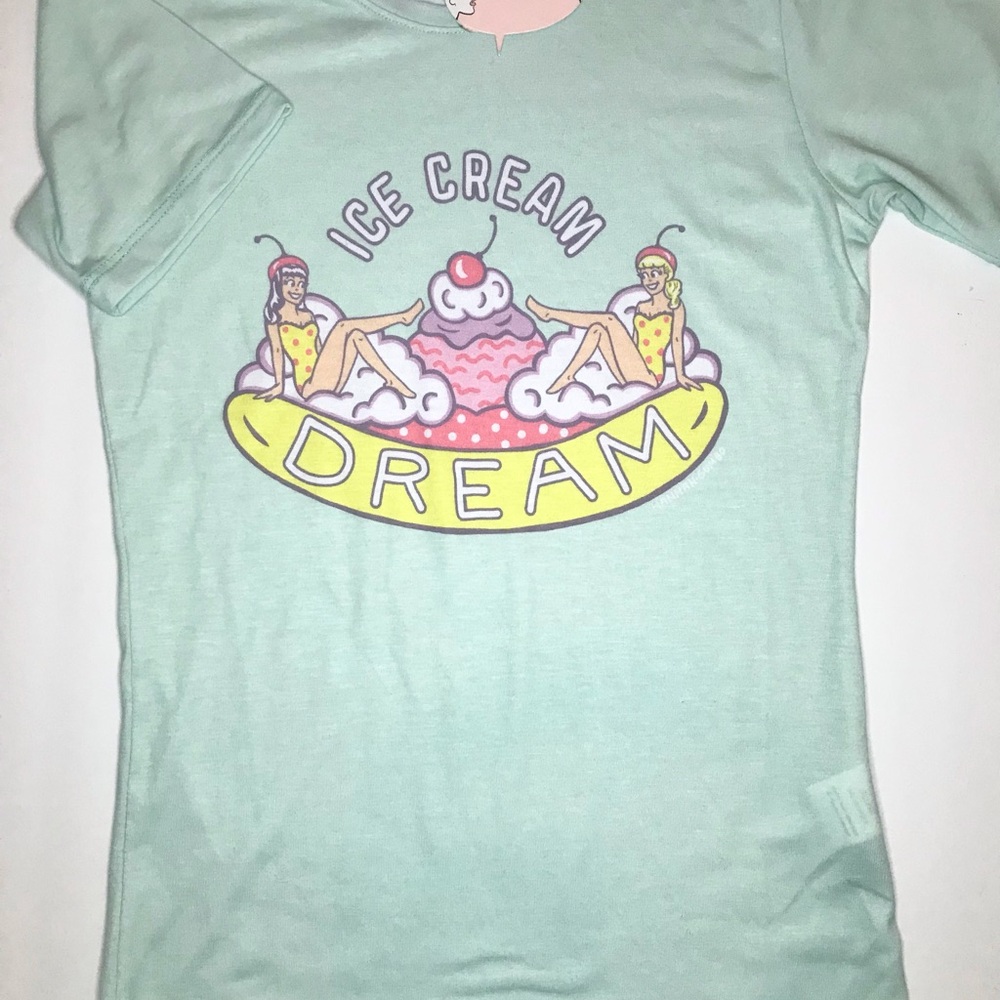 Betty & Veronica ice cream dream banana boat mint tee top short sleeve shirt